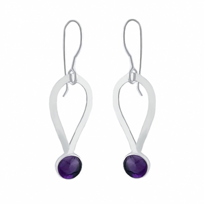 Amethyst Small Upside Down Teardrop Earrings