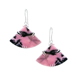 Trinity Earrings in Rhodonite