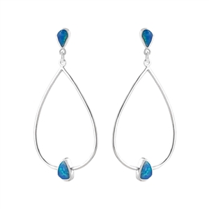 Grand Opal Drop Earrings in sterling silver and Australian Opal