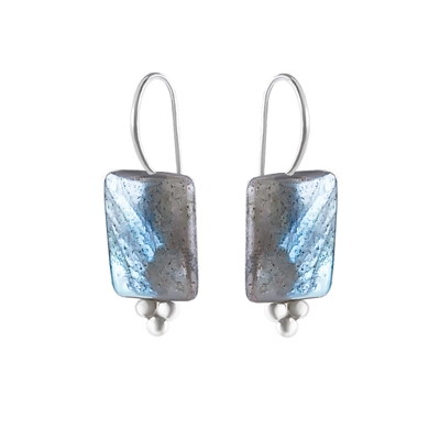 Radiant Rectangle Drop Earrings in Sterling Silver