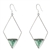 Turquoise sterling silver long triangle earrings