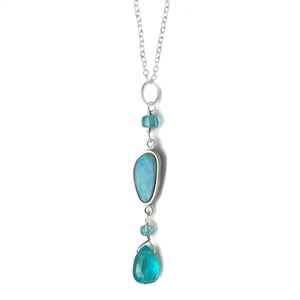 Precious Opal Necklace in Opal and Apatite