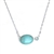 Velvet Oval Gemstone Necklace in sterling silver, turquoise and aquamarine.