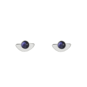 Tiny Half Circle Gemstone Stud Earrings + MORE COLORS