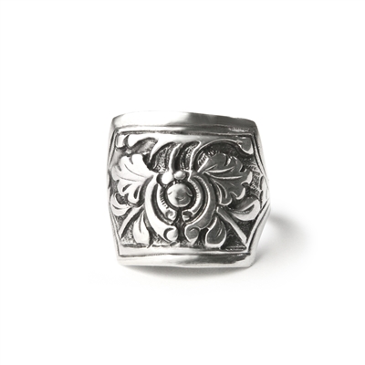 Antique Pattern Lotus Flower Ring