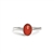Sterling silver stacking ring with oval rose cut carnelian gemstone.