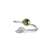 Sterling silver adjustable leaf gemstone ring