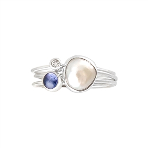 Diamond and Pearl Stacking Ring Set  + More Colors