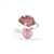 Pink and Green tourmaline carved leaf sterling silver ring