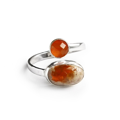 Fire Opal Adjustable Ring