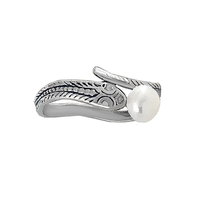 Snake Adjustable Ring with Pearl + More Colors