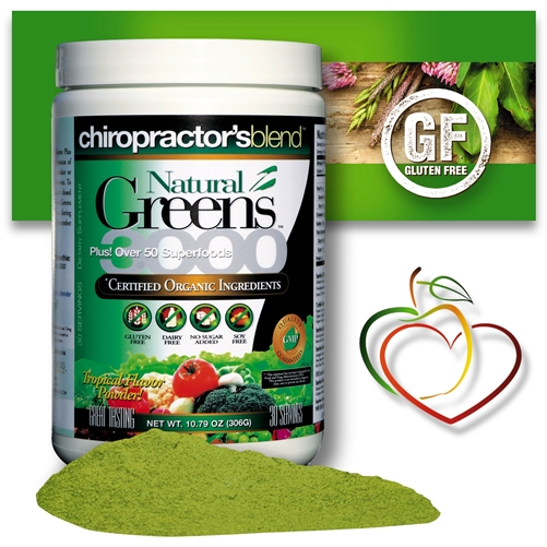 <strong>NEW!! NATURAL GREENS 3000 PLUS SUPER FOOD!! <br>Tropical Flavor</strong> With Over 50 Superfoods!