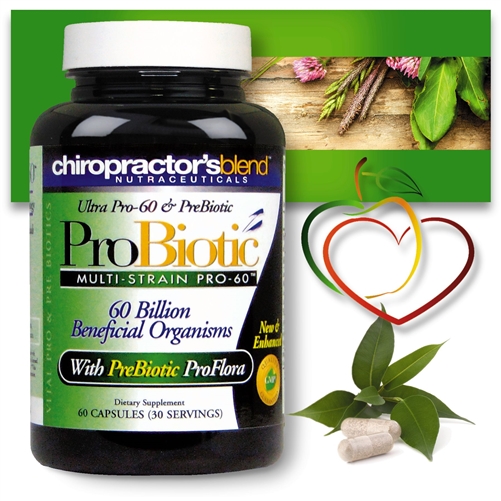 <strong>New & Enhanced!!<br>Ultra Pro-60 Multi-Strain ProBiotic</strong><br><i>Now with 60 Billion Beneficial Organisms<br>Plus <strong>Vital PREBIOTIC ProFlora!</i></strong><br>Subscribe-To-Save-More