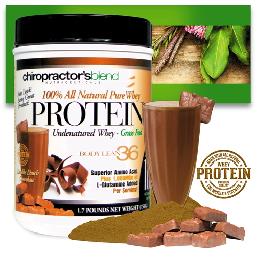 <strong>Pure Whey Protein Body Lean 36!</strong><br><i> Double Dutch Chocolate flavor!</i>