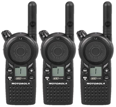 Motorola CLS1110 3 Pack Two Way Radio Bundle