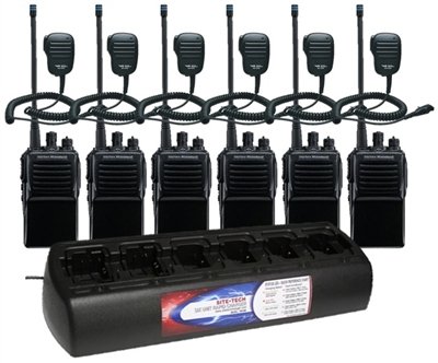 Vertex VX-231-AG7B-5 UNI 6 Pack with Speaker Mics and Bank Charger