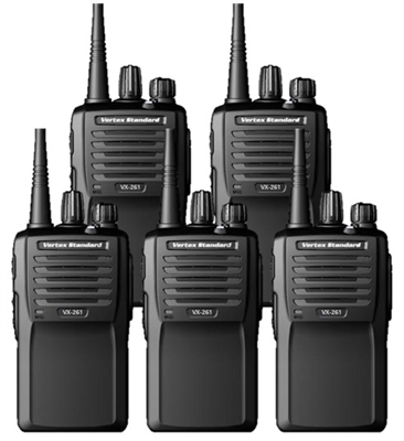 Vertex Standard VX-261-G7-5 UNI UHF 5 Pack Two Way Radio Bundle