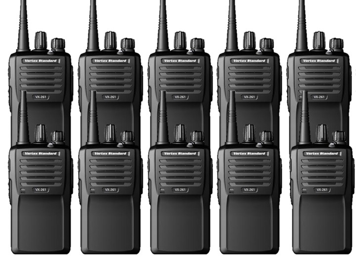 Vertex Standard VX-261-G7-5 UNI UHF 10 Pack Two Way Radio Bundle