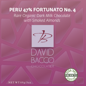 47% PERU - FORTUNATO NO 4 - DARK MILK CHOCOLATE w. SMOKED ALMONDS