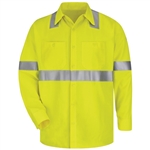 Bulwark - Flame-Resistant Hi-Visibility Long-Sleeve Work Shirt. SMW4