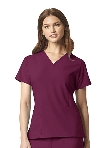 WonderWink - Ladies Wine WW INDY 4.0 V-Neck Scrub Top. 1630