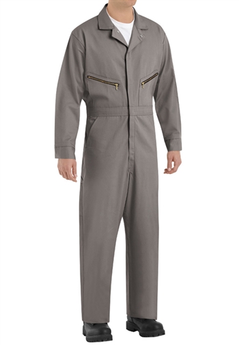 Red Kap - Men's Zip-Front Grey Cotton Coverall. CC18GY