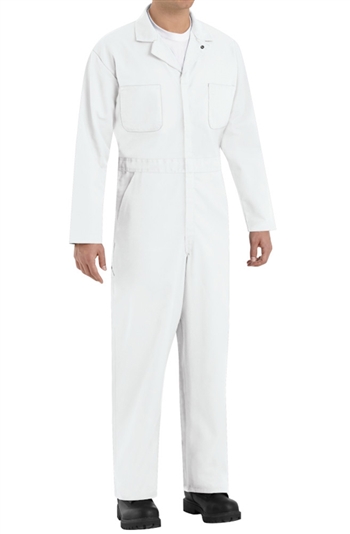 Red Kap - Men'sTwill Action-Back White Coverall. CT10WH