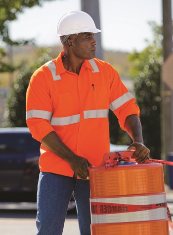 Red Kap - Long-Sleeve Hi-Visibility Work Shirt Class 2 Level 2. SS14O2