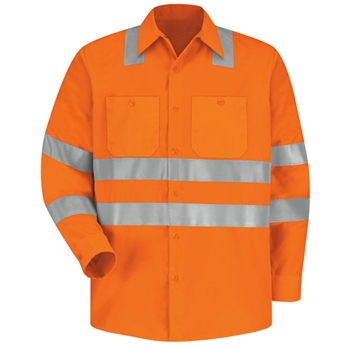 Red Kap - Long-Sleeve Hi-Visibility Work Shirt Class 3 Level 2. SS14OF