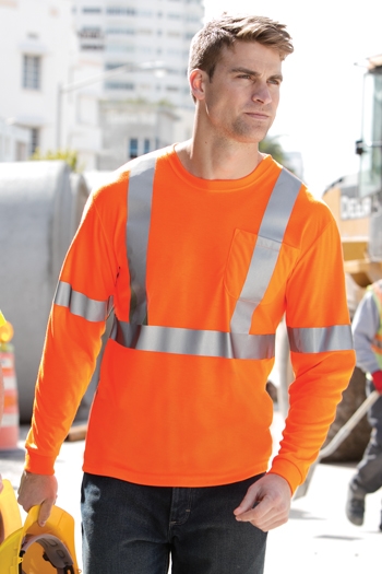 CornerStone - ANSI 107 Class 2 Long Sleeve Safety T-Shirt. CS401LS