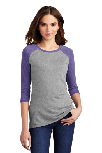 District - Ladies Perfect Tri 3/4-Sleeve Raglan DM136L