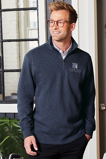 Port Authority - Slub Fleece 1/4-Zip Pullover. F295