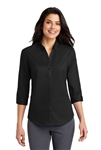 Port Authority - Ladies 3/4 SuperProâ„¢ Twill Shirt. L665