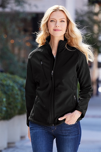 Port Authority - Ladies Textured Soft Shell Jacket. L705