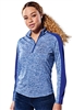 Sport-Tek - PosiChargeÂ® Ladies Electric Heather Colorblock 1/4-Zip Pullover. LST397