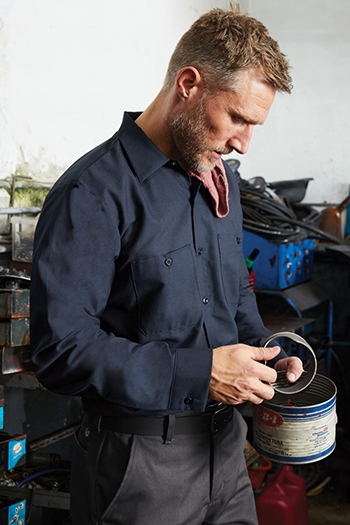 Red Kap - Long Size, Long Sleeve Industrial Work Shirt. SP14LONG