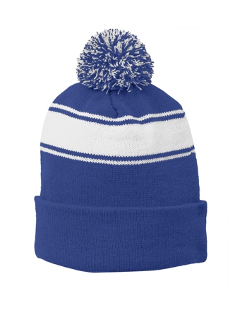 Sport-Tek - Stripe Pom Pom Beanie. STC28