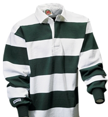 Barbarian Casual White / Bottle Green 4" Stripe