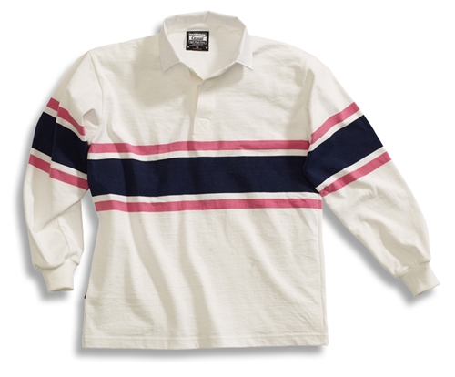 Barbarian Casual White / Pink / Navy Acadia Stripe