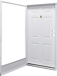 32" x 76" LH Kinro Series 7660 Housetype Combo Front Door 6 Panel W/Knocker & Viewer