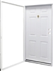 34" x 76" LH Kinro Series 7660 Housetype Combo Front Door 6 Panel W/Knocker & Viewer