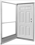 34" x 76" LH Kinro Series 7660 Housetype Combo Front Door 4 Lite 4 Panel