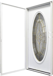 34" x 76" LH Kinro Series 7660 Housetype Combo Front Door Oval Lite 