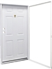 34" x 76" RH Kinro Series 7660 Housetype Combo Front Door 6 Panel W/Knocker & Viewer