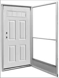 34" x 76" RH Kinro Series 7660 Housetype Combo Front Door 4 Lite 4 Panel