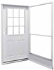 34" x 76" RH Kinro Series 7660 Housetype Combo Front Door 9 Lite 2 Panel