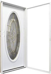 34" x 76" RH Kinro Series 7660 Housetype Combo Front Door Oval Lite 