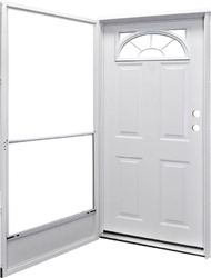 Mobile Home Door, Size 34x76 Kinro Series 7660 Full Oval Window House Type  Steel Door with all Glass Storm