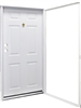 36" x 76" RH Kinro Series 7660 Housetype Combo Front Door 6 Panel W/Knocker & Viewer
