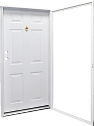 38" x 82" RH Kinro Series 7660 Housetype Combo Front Door 6 Panel W/Knocker & Viewer